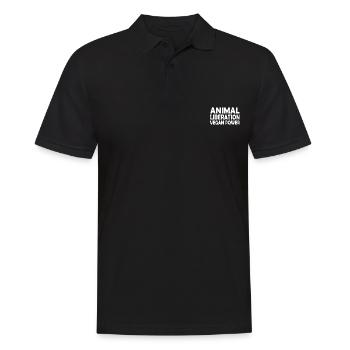 animal liberation Vegan power - Männer Poloshirt - Schwarz - Vorne - Kai (181cm)
