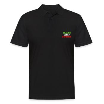 Frauen leben freiheit - Männer Poloshirt - Schwarz - Vorne - Kai (181cm)