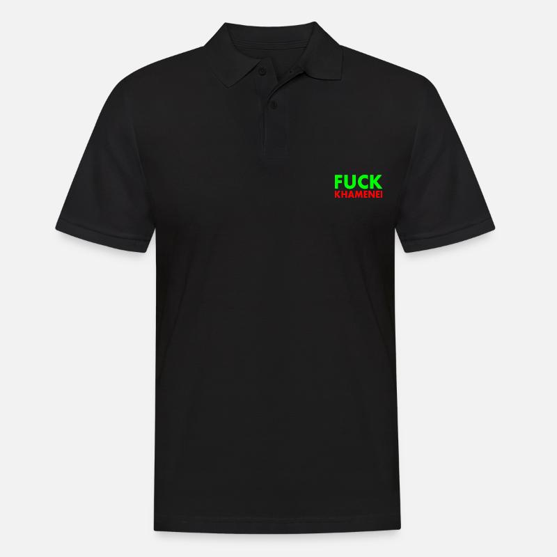 Fuck khamenei Chamenei - iran - Männer Poloshirt - Schwarz