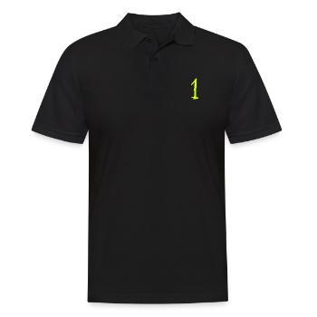 1 JAHR. 1. GEBURTSTAG. GEBURTSTAG 1 JAHR. Eins - Männer Poloshirt - Schwarz - Vorne - Kai (181cm)