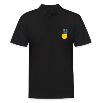 Ukraine - Männer Poloshirt - Schwarz - Vorne - Kai (181cm)