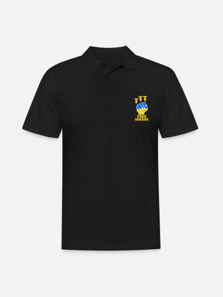 Ukraine - Polo Homme - noir