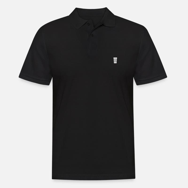 Geripptes - Männer Poloshirt - Schwarz