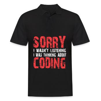 Coding - Männer Poloshirt - Schwarz - Vorne - Kai (181cm)