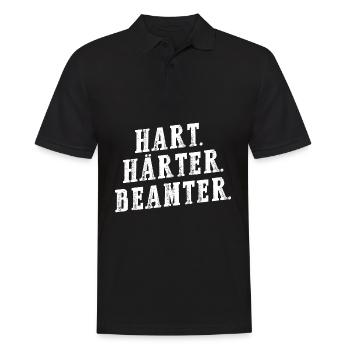Hart Härter Beamter - Beamten Geschenk - Männer Poloshirt - Schwarz - Vorne - Kai (181cm)