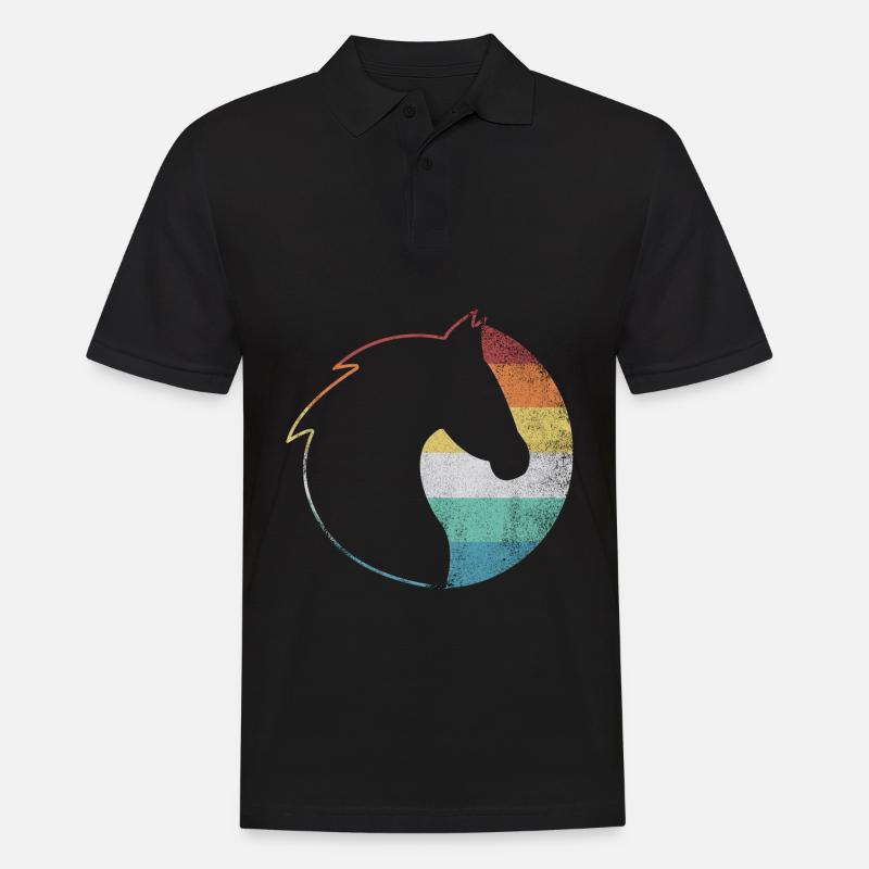 chevaux - Polo Homme - noir