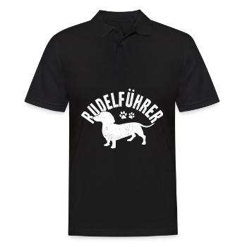 Dachshund Dackel Rauhaardackel Rudelführer Hundeli - Männer Poloshirt - Schwarz - Vorne - Kai (181cm)