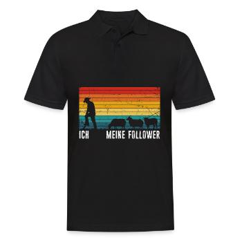 Ich & Meine Follower Schafe Hirte Schäfer Schäfche - Männer Poloshirt - Schwarz - Vorne - Kai (181cm)