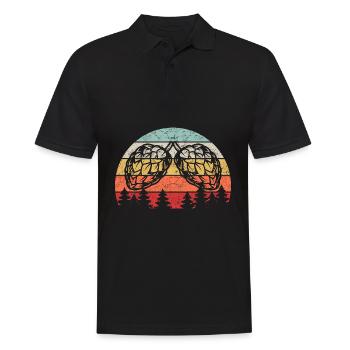 Hopfen Vintage Retro Craft Bier Liebhaber Brauen G - Männer Poloshirt - Schwarz - Vorne - Kai (181cm)