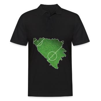 bosnien und herzegowina Fussball Fussballplatz Mei - Männer Poloshirt - Schwarz - Vorne - Kai (181cm)