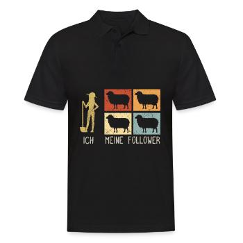 Ich & Meine Follower Schafe Hirte Schäfer Schäfche - Männer Poloshirt - Schwarz - Vorne - Kai (181cm)