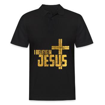 Jesus Christus - Männer Poloshirt - Schwarz - Vorne - Kai (181cm)
