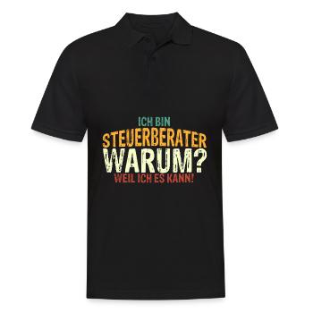 Ich bin Steuerberater - Weil Ich Es Kann Steuerber - Männer Poloshirt - Schwarz - Vorne - Kai (181cm)