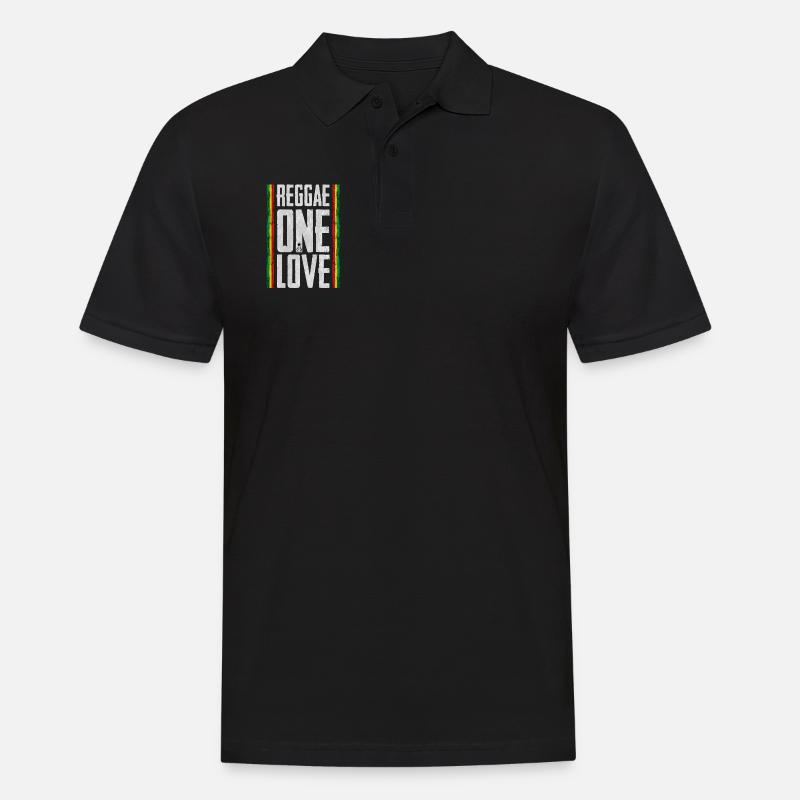 reggae one love - Männer Poloshirt - Schwarz