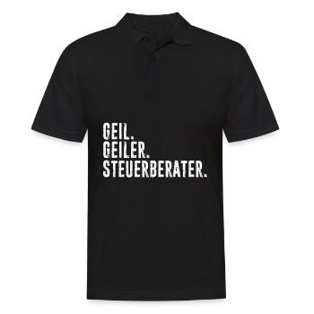 Steuerberater Sprüche Geschenke für Steuerberater - Männer Poloshirt - Schwarz - Vorne - Kai (181cm)