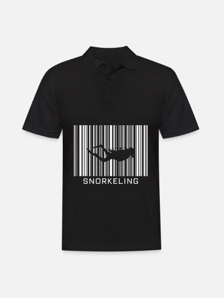Schnorcheln Hobby mit Barcode - Männer Poloshirt - Schwarz