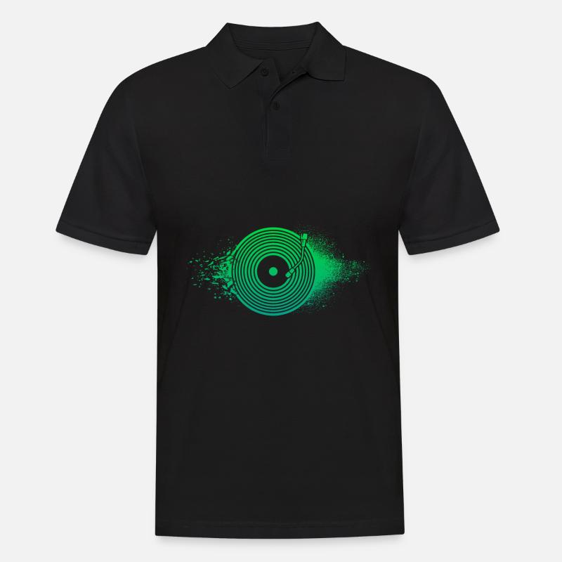 Vinyl Schallplatte Geschenk - Männer Poloshirt - Schwarz