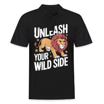 Lion Lion Animal Africa - Men's Polo Shirt - black - Front - Kai (181cm)
