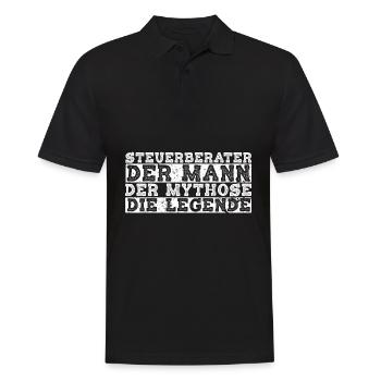 Steuerberater Mann Mythos Legende Steuerberater Ge - Männer Poloshirt - Schwarz - Vorne - Kai (181cm)