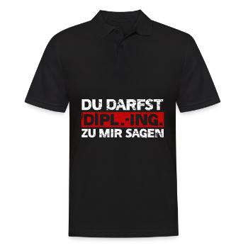 Diplom Ingenieur: Du Darfst Dipl.-Ing. sagen, DIPL - Männer Poloshirt - Schwarz - Vorne - Kai (181cm)