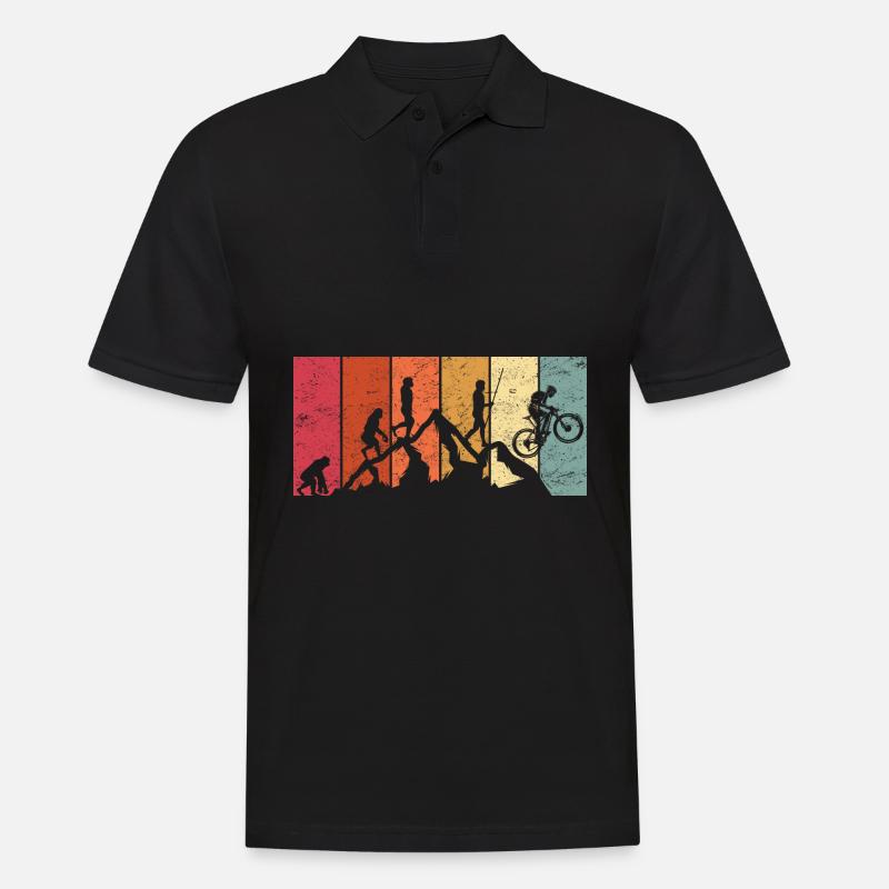 Evolution MTB Mountainbike Geschenk BMX Zubehör - Männer Poloshirt - Schwarz