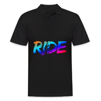 RIDE - MTB Mountainbike Fahrrad Bike Downhill - Männer Poloshirt - Schwarz - Vorne - Kai (181cm)