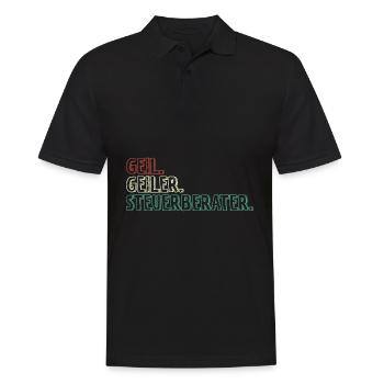 Steuerberater Sprüche Geschenke für Steuerberater - Männer Poloshirt - Schwarz - Vorne - Kai (181cm)