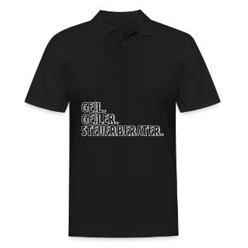 Steuerberater Sprüche Geschenke für Steuerberater - Männer Poloshirt - Schwarz - Vorne - Kai (181cm)