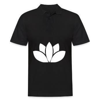 Lotusblume - Männer Poloshirt - Schwarz - Vorne - Kai (181cm)
