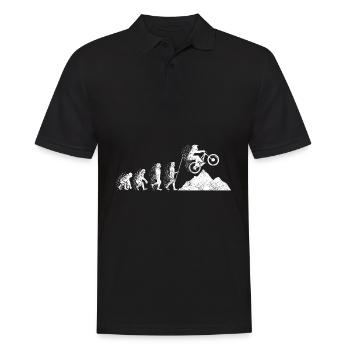 Evolution MTB Mountainbike Entwicklung MTB Fahrrad - Männer Poloshirt - Schwarz - Vorne - Kai (181cm)