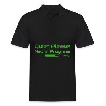 Please Quiet! Progressing Nap good, relaxing sleep - Men's Polo Shirt - black - Front - Kai (181cm)