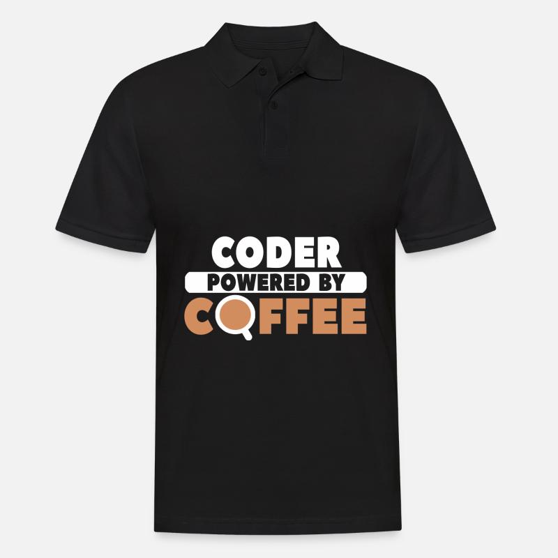 Coder Coffee - Men's Polo Shirt - black