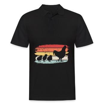 Poulet Famille Chick Animal Farm Gift - Polo Homme - noir - Devant - Kai (181cm)