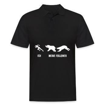 Ich meine Follower - Bären Bär Bärenjagdt - Männer Poloshirt - Schwarz - Vorne - Kai (181cm)