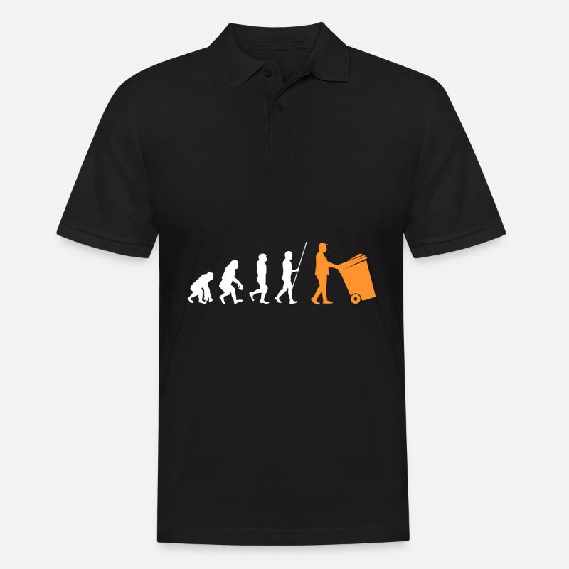 Evolution Müllmann Müllabfuhr Entwicklung Geschenk - Männer Poloshirt - Schwarz