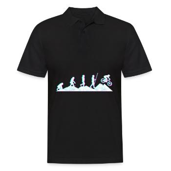 Evolution MTB Mountainbike Geschenk BMX Zubehör - Männer Poloshirt - Schwarz - Vorne - Kai (181cm)