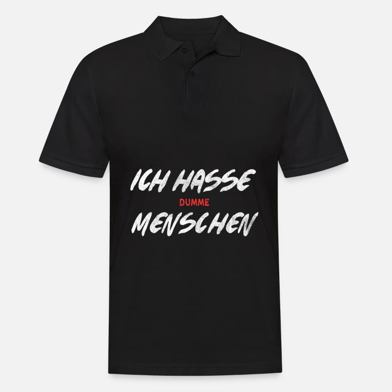 Ich hasse dumme Menschen - Männer Poloshirt - Schwarz