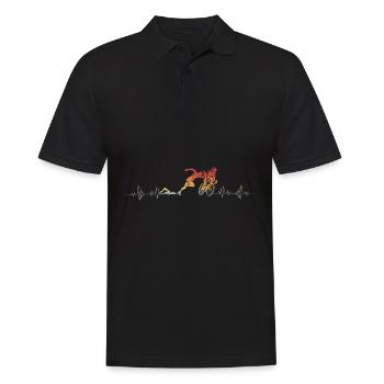 Vintage Triathlon Swim Bike Run Triathlet Herzschl - Männer Poloshirt - Schwarz - Vorne - Kai (181cm)