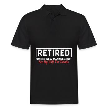 Retired - Männer Poloshirt - Schwarz - Vorne - Kai (181cm)