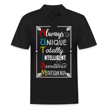Autism Gift Asperger's Parents Awareness ADHD - Men's Polo Shirt - black - Front - Kai (181cm)