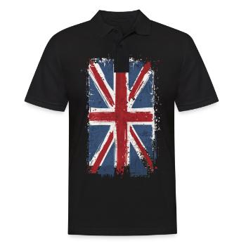 Britishe Flagge Vintage usedlook - Männer Poloshirt - Schwarz - Vorne - Kai (181cm)