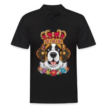 Chien de dessin animé Saint-Bernard mignon et drôle - Polo Homme - noir - Devant - Kai (181cm)