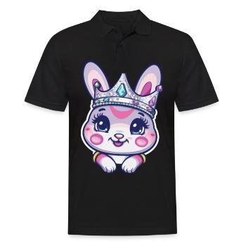 Lapin mignon avec couronne - Polo Homme - noir - Devant - Kai (181cm)