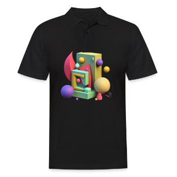 3D - Männer Poloshirt - Schwarz - Vorne - Kai (181cm)