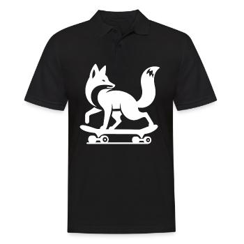 Fox Silhouette Minimalist Skateboard Skater - Men's Polo Shirt - black - Front - Kai (181cm)