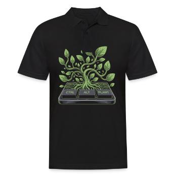 ctrl alt plant garden design - Men's Polo Shirt - black - Front - Kai (181cm)