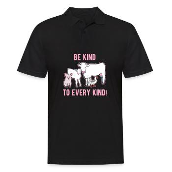 Soyez gentil avec les animaux - Polo Homme - noir - Devant - Kai (181cm)