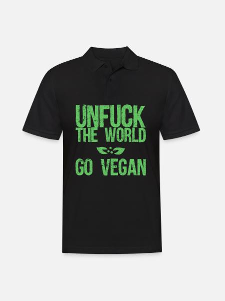 Vegan Vegan Vegan - Männer Poloshirt - Schwarz