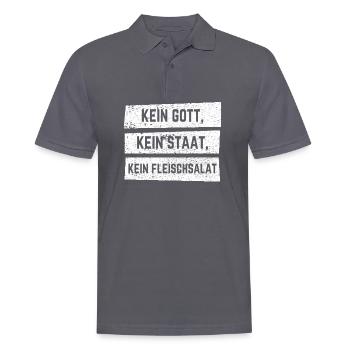 Kein Gott Kein Staat Kein Fleischsalat Geschenkide - Männer Poloshirt - Anthrazit - Vorne - Nico (186cm)