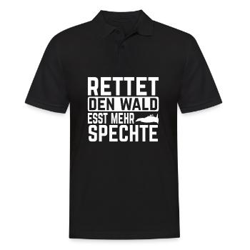 Save The Forest Esst More Woodpeckers Gift Idea - Men's Polo Shirt - black - Front - Kai (181cm)